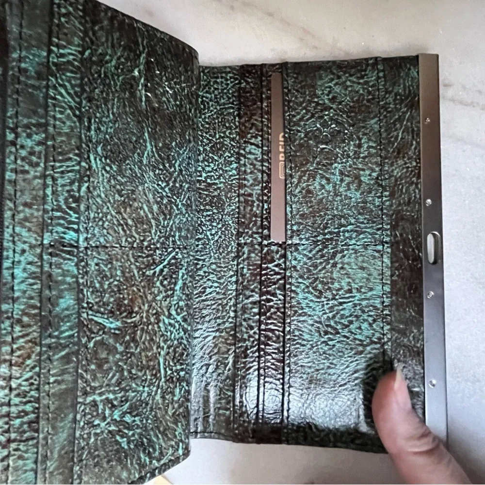 Patricia Nash TOOLED TURQUOISE Leather CAUCHY Wallet $119.00!